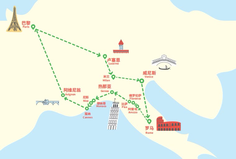 永恒绿线「意国法南」七天循环